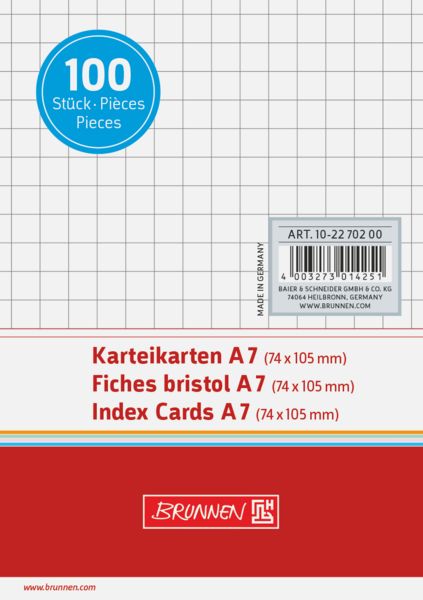 Produktbild: Brunnen Karteikarte A7 kar ws 100St