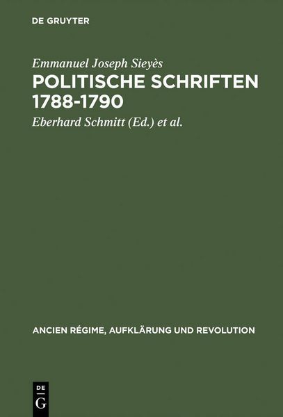 Produktbild: Politische Schriften 1788-1790