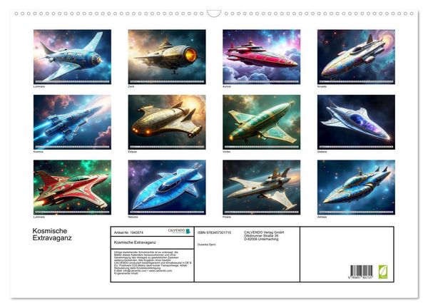 Produktbild: Kosmische Extravaganz (Wandkalender 2026 DIN A2 quer), CALVENDO Monatskalender