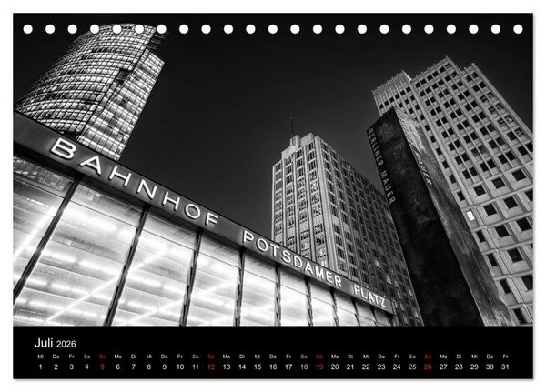Produktbild: Berlin Monochrome (Tischkalender 2026 DIN A5 quer), CALVENDO Monatskalender