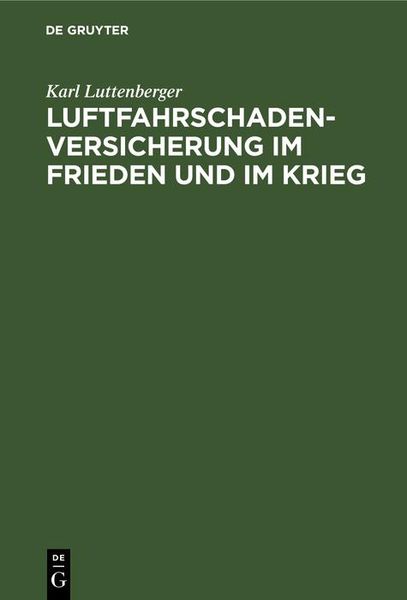 Produktbild: Luftfahrschaden-Versicherung im Frieden und im Krieg