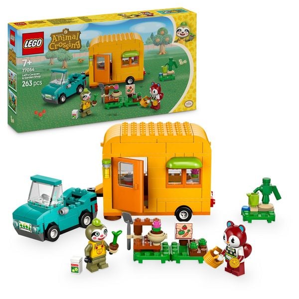 LEGO Animal Crossing Gerds Wohnwagen & Gärtnerei, Bauset mit Auto 77054