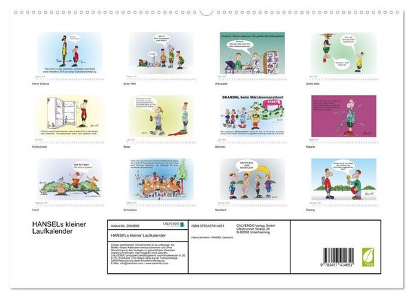 Produktbild: HANSELs kleiner Laufkalender (hochwertiger Premium Wandkalender 2026 DIN A2 quer), Kunstdruck in Hochglanz