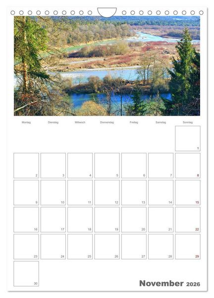 Produktbild: Alpenfl&uuml;sse - Ammer, Isar, Lech und Loisach (Wandkalender 2026 DIN A4 hoch), CALVENDO Monatskalender