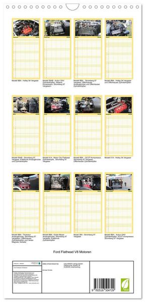 Produktbild: Familienplaner 2026 - Ford Flathead V8 Motoren mit 5 Spalten (Wandkalender, 21 x 45 cm) CALVENDO
