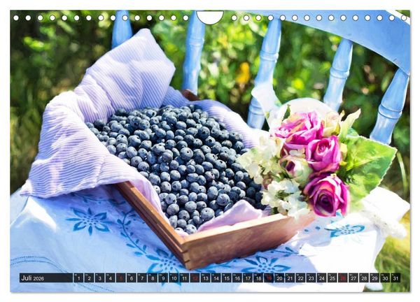 Produktbild: Superfood Blaubeere. Ich esse gerne Heidelbeeren! (Wandkalender 2026 DIN A4 quer), CALVENDO Monatskalender