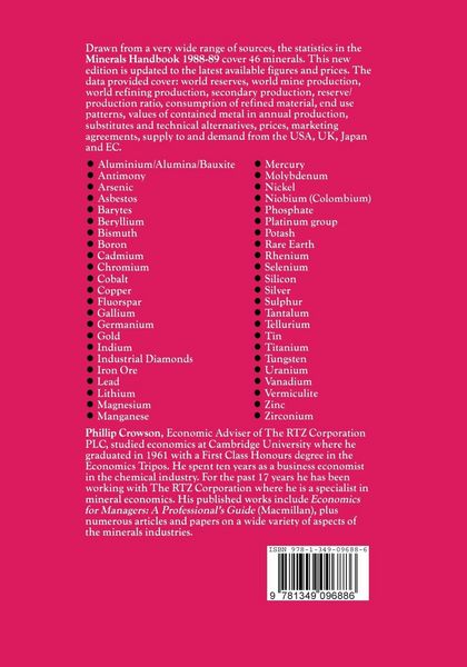 Produktbild: Minerals Handbook 1988-89