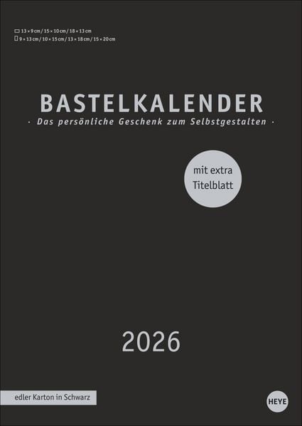 Produktbild: Premium-Bastelkalender schwarz A4 2026