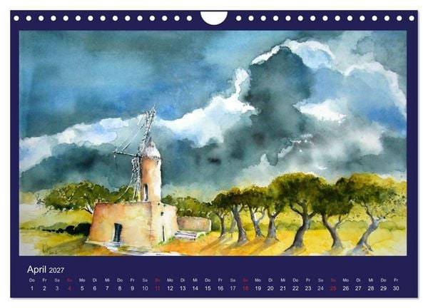 Produktbild: Mallorca Aquarelle (Wandkalender 2027 DIN A4 quer), CALVENDO Monatskalender