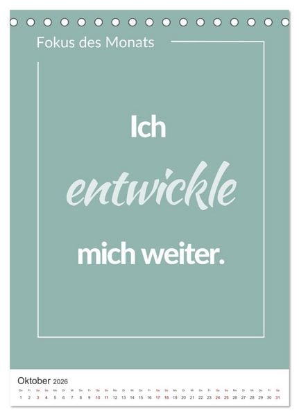 Produktbild: Achtsamkeitskalender: Mehr Achtsamkeit im Alltag mit dem Fokus des Monats (Tischkalender 2026 DIN A5 hoch), CALVENDO Monatskalender