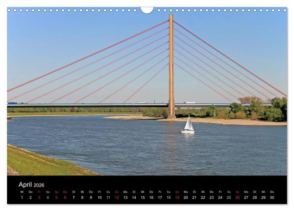 Produktbild: Von Ufer zu Ufer, Wege &uuml;ber den Rhein in D&uuml;sseldorf (Wandkalender 2026 DIN A3 quer), CALVENDO Monatskalender