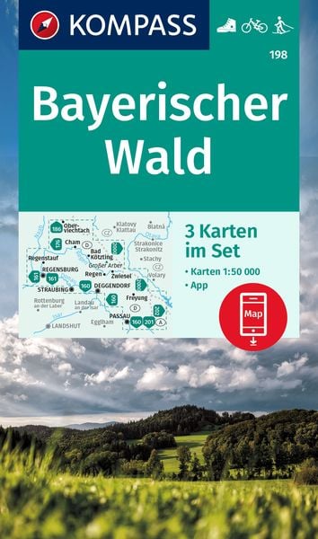 KOMPASS Wanderkarten-Set 198 Bayerischer Wald (3 Karten) 1:50.000