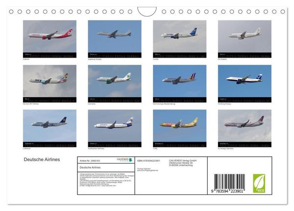 Produktbild: Deutsche Airlines (Wandkalender 2027 DIN A4 quer), CALVENDO Monatskalender