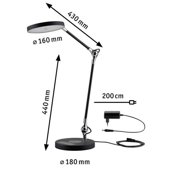 Produktbild: Paulmann Numis 78910 LED-Schreibtischleuchte LED 11W Schwarz