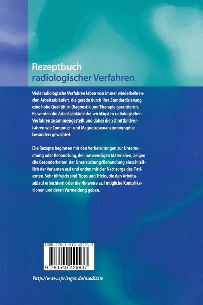 Produktbild: Rezeptbuch radiologischer Verfahren