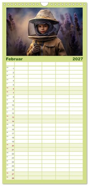 Produktbild: Familienplaner 2027 - Hallo! Ich bin die Honigbiene mit 5 Spalten (Wandkalender, 21 x 45 cm) CALVENDO