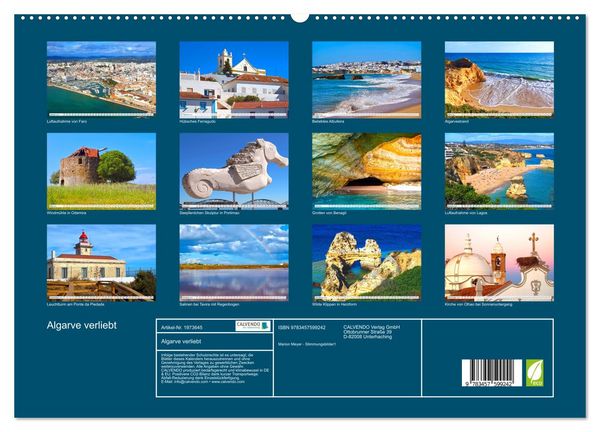 Produktbild: Algarve verliebt (Wandkalender 2026 DIN A2 quer), CALVENDO Monatskalender