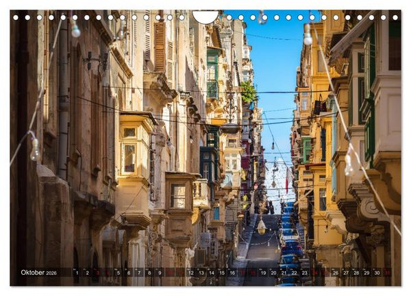 Produktbild: Valletta - Morbide Sch&ouml;nheit im Mittelmeer (Wandkalender 2026 DIN A4 quer), CALVENDO Monatskalender
