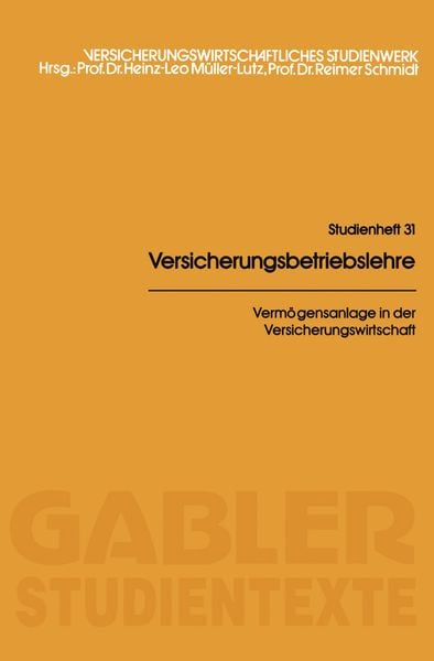 Produktbild: Verm&ouml;gensanlage in der Versicherungswirtschaft