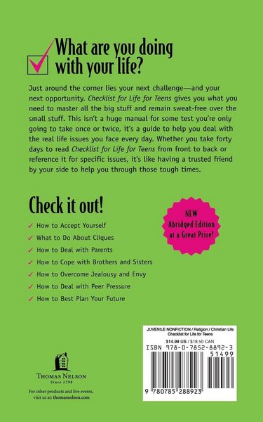 Produktbild: The Checklist for Life for Teens