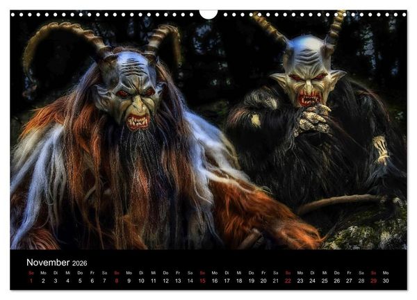 Produktbild: Perchten und Krampusse im Voralpenland (Wandkalender 2026 DIN A3 quer), CALVENDO Monatskalender