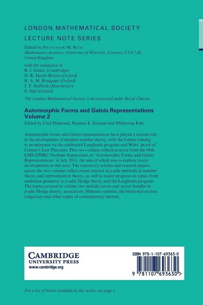 Produktbild: Automorphic Forms and Galois Representations