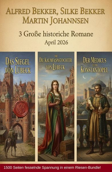 Produktbild: 3 Gro&szlig;e historische Romane April 2026: Das Siegel von L&uuml;beck / Die Kaufmannstochter von L&uuml;beck/Der Medicus von Konstantinopel