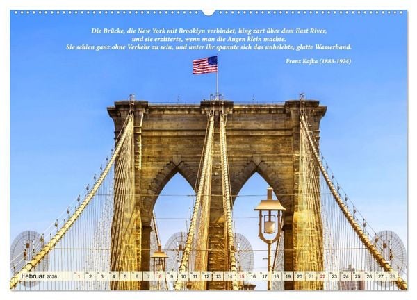Produktbild: New York Ansichten - Literaturkalender (Wandkalender 2026 DIN A2 quer), CALVENDO Monatskalender