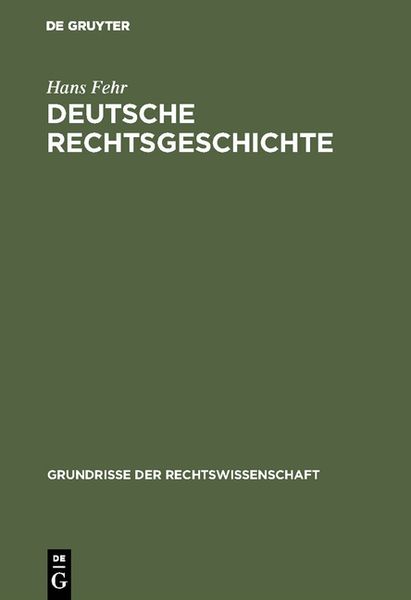 Produktbild: Deutsche Rechtsgeschichte