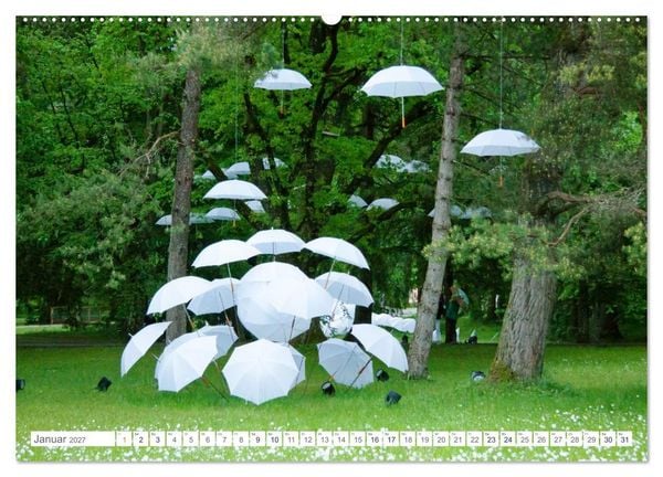 Produktbild: Schirme. Lichtinstallation Idee und Ausf&uuml;hrung des K&uuml;nstler Thomas Mogendorf (hochwertiger Premium Wandkalender 2027 DIN A2 quer), Kunstdruck in Hochglanz