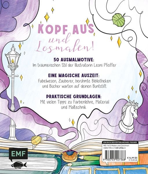 Produktbild: Fantastische B&uuml;chermagie &ndash; Zauberhafte Lesewelten zum Ausmalen