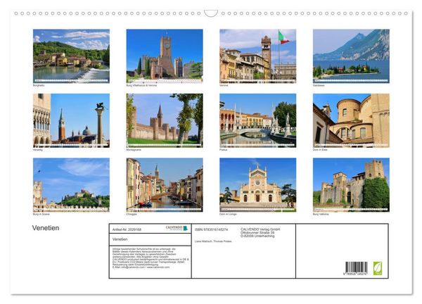 Produktbild: Venetien (Wandkalender 2026 DIN A2 quer), CALVENDO Monatskalender