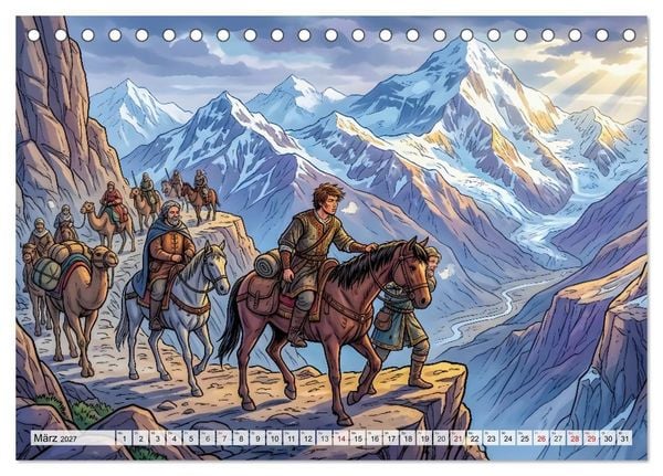 Produktbild: Marco Polo - Die gro&szlig;e Reise nach Osten (Tischkalender 2027 DIN A5 quer), CALVENDO Monatskalender