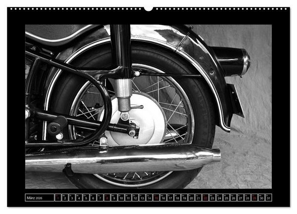 Produktbild: BMW R69S in schwarzweiss (Wandkalender 2026 DIN A2 quer), CALVENDO Monatskalender