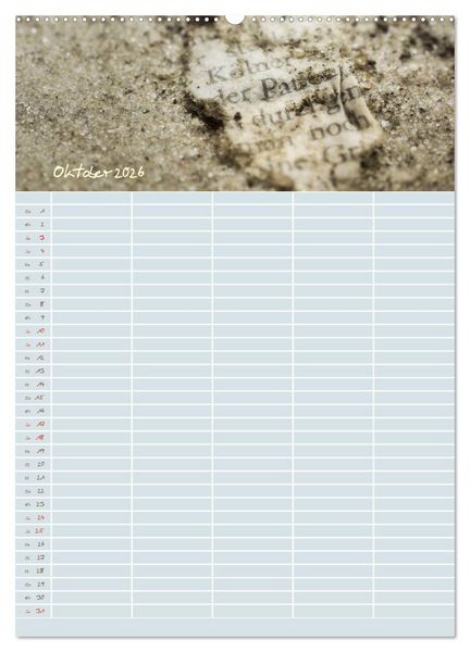 Produktbild: Kleine Sand-Sch&ouml;nheiten / Familienplaner (Wandkalender 2026 DIN A2 hoch), CALVENDO Monatskalender