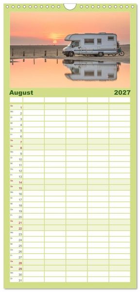Produktbild: Familienplaner 2027 - Abenteuer Wohnmobil - Camping, Vanlife, Roadtrips mit 5 Spalten (Wandkalender, 21 x 45 cm) CALVENDO