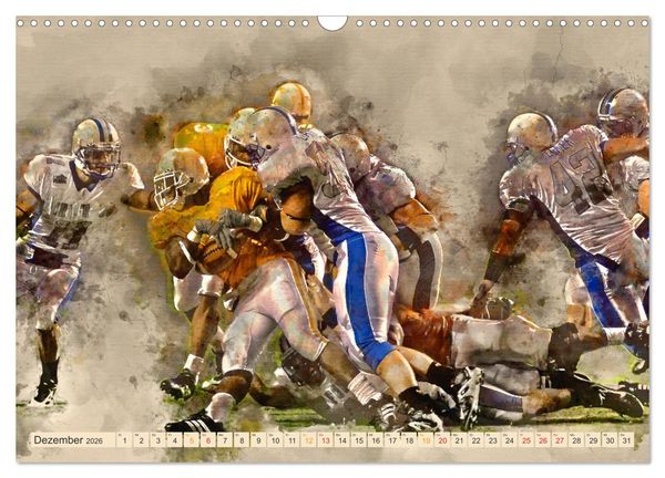 Produktbild: American Football - einfach cool (Wandkalender 2026 DIN A3 quer), CALVENDO Monatskalender