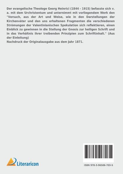 Produktbild: Die valentinianische Gnosis und die Heilige Schrift