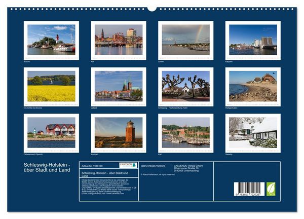 Produktbild: Schleswig-Holstein - &uuml;ber Stadt und Land (hochwertiger Premium Wandkalender 2026 DIN A2 quer), Kunstdruck in Hochglanz