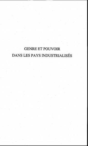 Produktbild: Genre et pouvoir dans les paysindustria