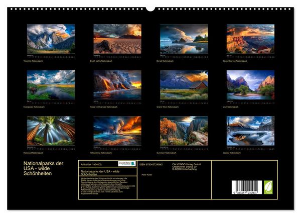 Produktbild: Nationalparks der USA - wilde Sch&ouml;nheiten (hochwertiger Premium Wandkalender 2026 DIN A2 quer), Kunstdruck in Hochglanz