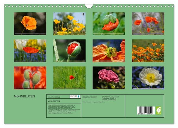 Produktbild: MOHNBL&Uuml;TEN (Wandkalender 2026 DIN A3 quer), CALVENDO Monatskalender