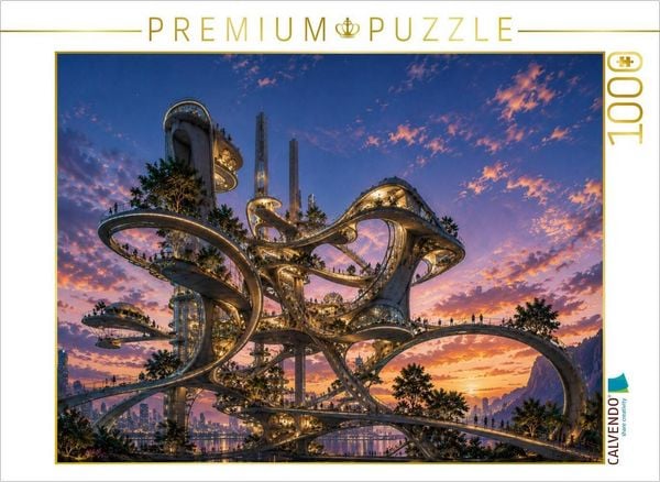 CALVENDO Puzzle Unmogliche fließende Architektur | 1000 Teile Lege-Größe 64x48cm Foto-Puzzle für glückliche Stunden