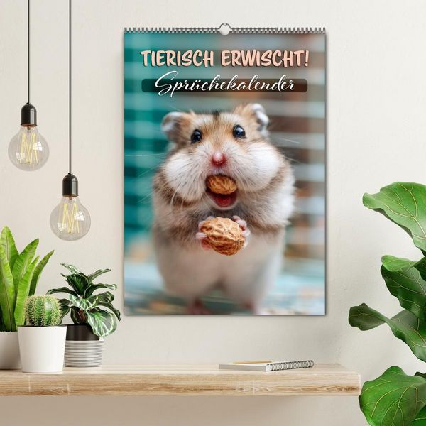Produktbild: Tierisch erwischt (Wandkalender 2026 DIN A2 hoch), CALVENDO Monatskalender