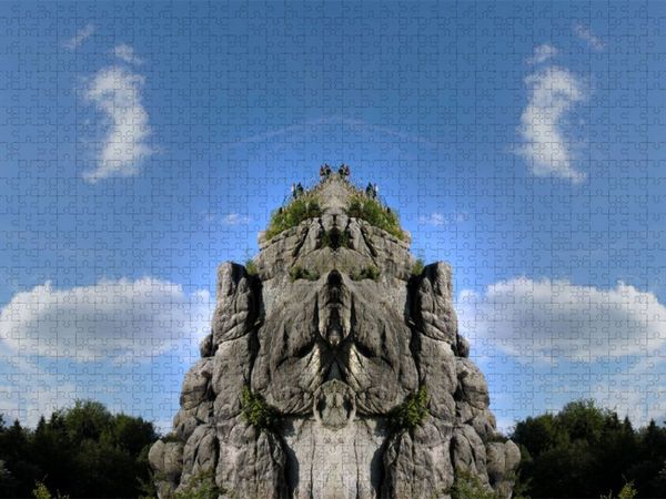 Produktbild: CALVENDO Puzzle Die Externsteine - Dimensionen im Spiegel | 1000 Teile Lege-Gr&ouml;&szlig;e 64x48cm Foto-Puzzle f&uuml;r gl&uuml;ckliche Stunden