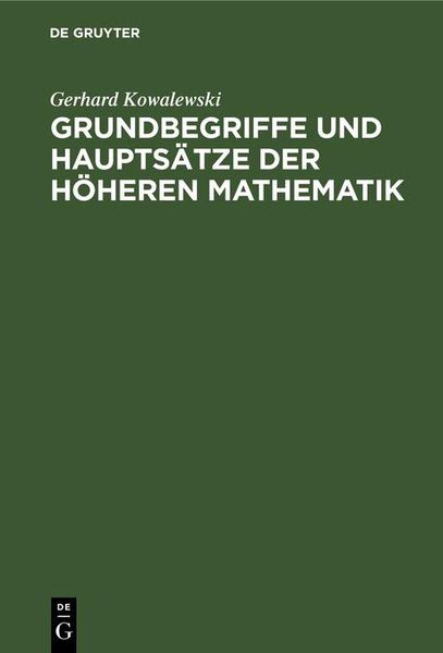 Produktbild: Grundbegriffe und Haupts&auml;tze der h&ouml;heren Mathematik