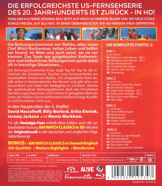 Produktbild: Baywatch HD - Staffel 2 (Fernsehjuwelen) [4 BRs]