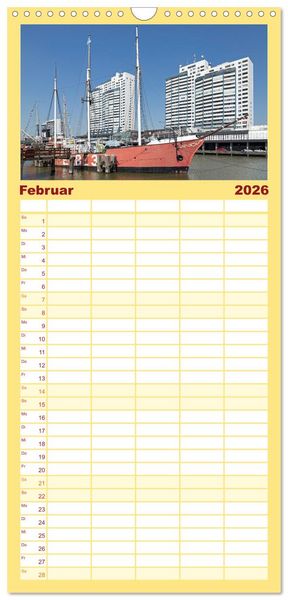 Produktbild: Familienplaner 2026 - Ansichten von Bremen und Bremerhaven mit 5 Spalten (Wandkalender, 21 x 45 cm) CALVENDO