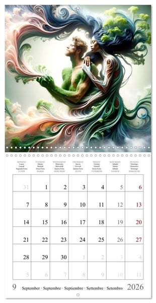 Produktbild: Arbres de l'amour (Calendrier mural carr&eacute; 2026 30x30 cm) Calendrier double avec une page pour vos prises de notes