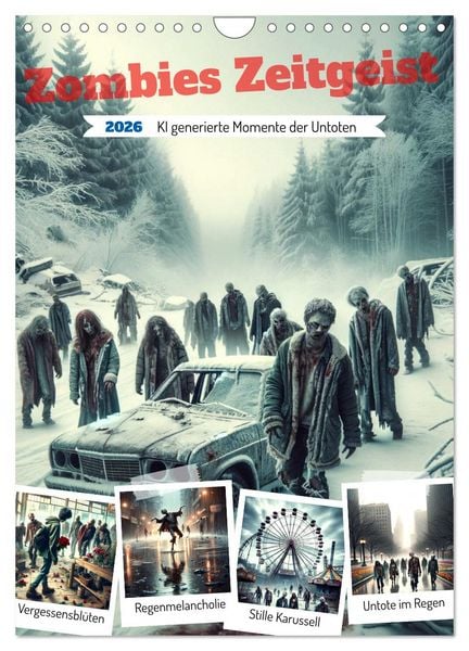 Produktbild: Zombies Zeitgeist - KI generierte Momente der Untoten (Wandkalender 2026 DIN A4 hoch), CALVENDO Monatskalender
